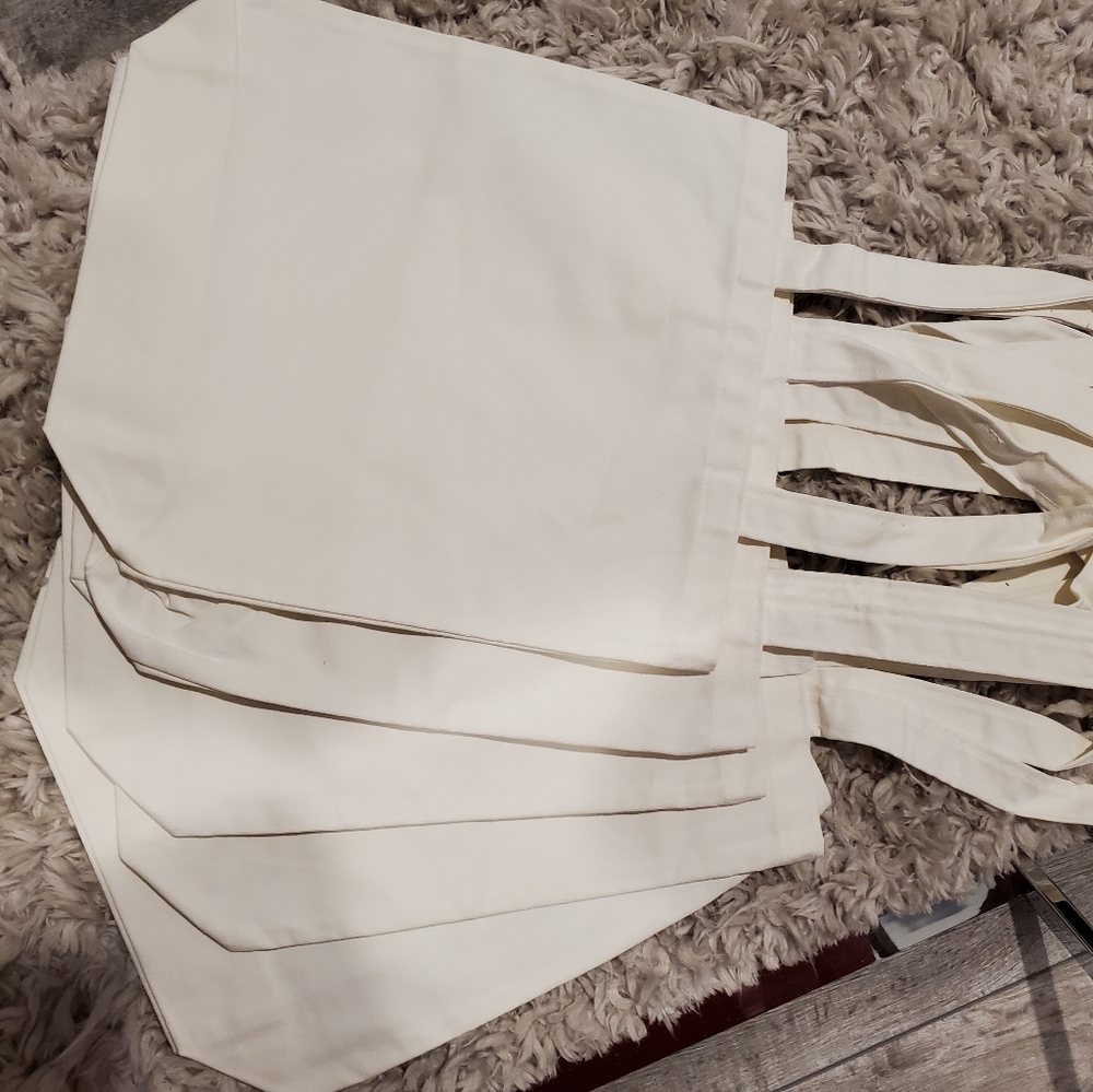 Plain front and back white canvas crafting tote bags